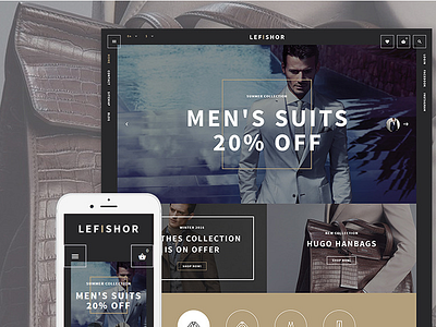 Lefishor - Men's Clothes & Accessories PrestaShop Theme #58931 accessories mens clothing website prestashop