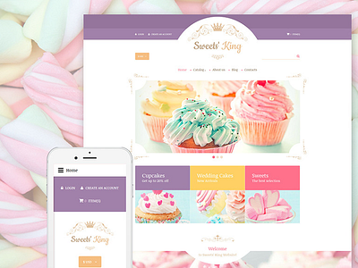 Sweet Shop Responsive VirtueMart Template #60042 sweet online shop virtuemart template