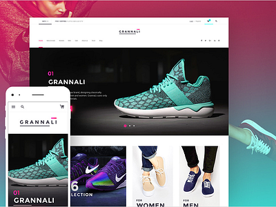 GrannaLi - Clothes & Footwear WooCommerce Theme #58662 clothes online store ecommerce fashion footwear store woocommerce theme
