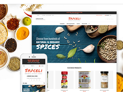 Spice Shop Responsive Magento Theme #61194 ecommerce food magento online shop spices