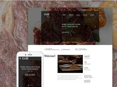 BBQ Restaurant Responsive Website Template bbq restaurant cafe food restaurant