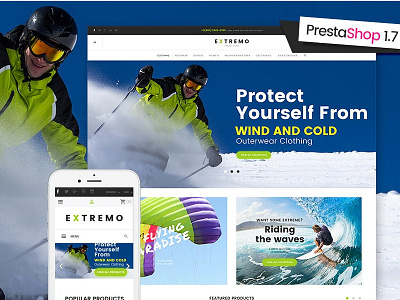 Extremo - Sports Store Responsive PrestaShop 1.7 Theme ecommerce prestashop sports sports store travel