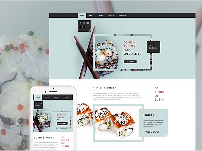 Sushi Bar Moto CMS HTML Template food moto cms restaurant sushi restaurant