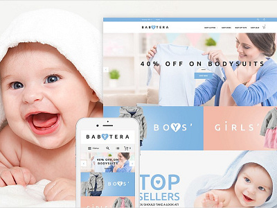 Babytera - Magento Theme with 50% Discount baby store ecommerce family templates kids and children magento