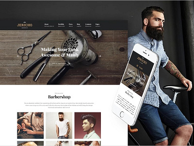 Jericho - Barber Shop Modern WordPress Theme barber shop beauty fashion hair salon wordpress