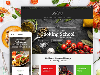 Master Chef Cooking School WordPress Theme with 50% Discount 
