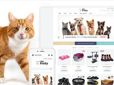 Pet Shop Responsive OpenCart Template animals ecommerce opencart pet shop template pets