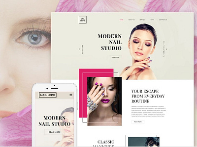 Nail Lepo Website Template beauty fashion nail salon responsive design