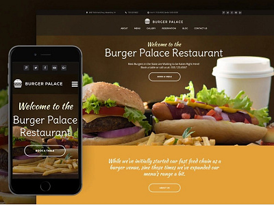 Burger Palace - Fast Food Restaurant WordPress Theme fast food food restaurant wordpress