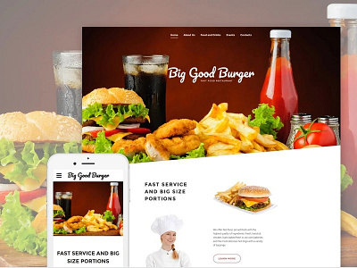 Fast Food Restaurant Responsive Website Template cafe fast food restaurant restaurant template