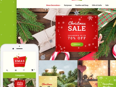 Christmas Responsive Magento Theme christmas template ecommerce gifts holidays magento