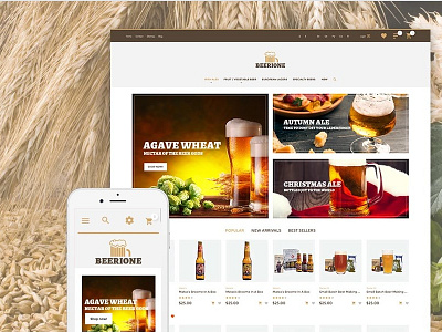 Beerione - Brewery Responsive PrestaShop Theme brewery template ecommerce food prestashop responsive design restaurant