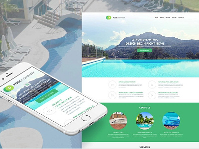 Pool Cleaning Responsive Moto CMS 3 Template business motocms service swimming pool templates