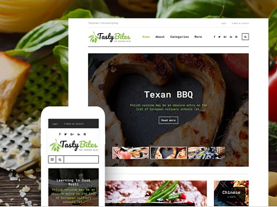 TastyBites - Recipe & Food Blog WordPress Theme cooking template food restaurant wordpress