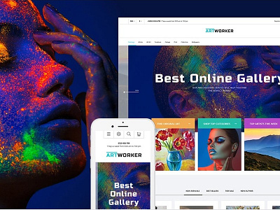 Artist Portfolio PrestaShop Theme with 45% Discount art art gallery culture ecommerce portfolio prestashop responsive design