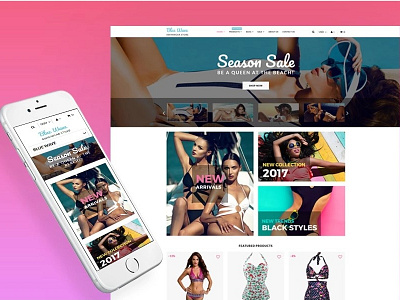 Swimwear Responsive Shopify Theme beauty ecommerce fashion shopify swimwear template