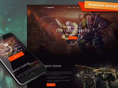 WorldPandaria - Game Portal Premium Moto CMS 3 Template entertainment game portal games moto cms premium design