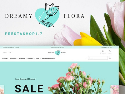 Dreamy Flora PrestaShop Theme ecommerce template flower shop prestashop web design