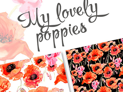 My Lovely Poppies - PNG Watercolor Illustration blogs cards greeting illustration png quotes watercolor webdesign