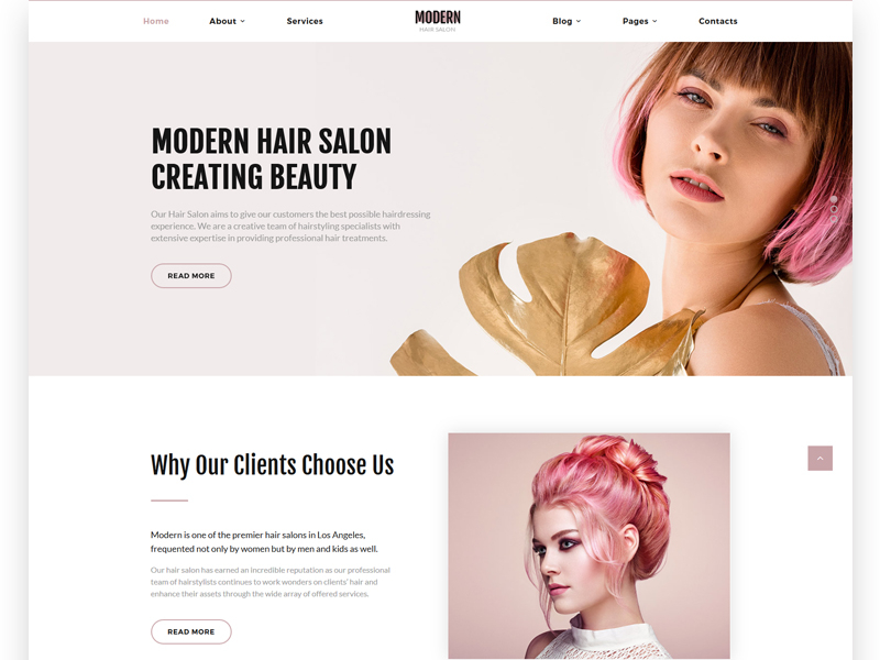 Modern - Vivid Hair Salon Multipage Website Template by TemplateMonster on  Dribbble
