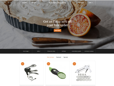 Kitchen Accessories Online Store OpenCart Template design kitchen kitchenaccessories kitchenstore kitchentemplate onlinestore opencart webdesign