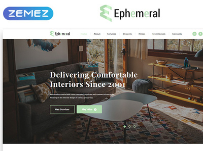 Ephemeral - Interior Design Agency HTML Landing Page Template design html interior interioragency interiortemplate landingpage