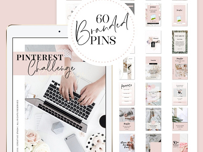 Branded pins + Pinterest guide Social Media design illustraiton social media template webdesign website