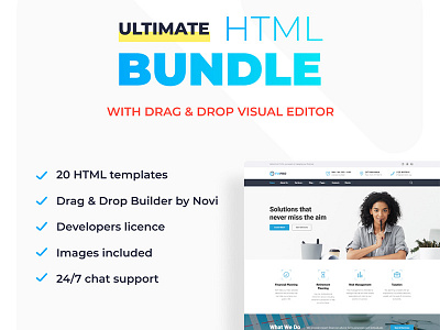 Ultimate HTML Bundle with Novi Visual Editor Website Template design html html template template webdesign website