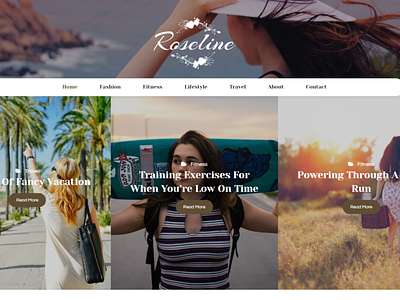 Roseline - Personal Blog WordPress Theme blog blog theme blogging design for blog theme travel webdesign website wordpress