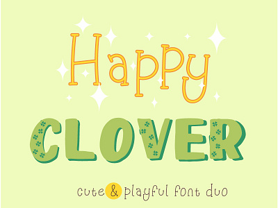 Happy Clover Duo + Doodles Font