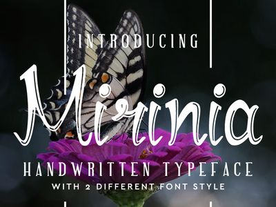 Mirinia Font font font design handwriten handwritten font typografy