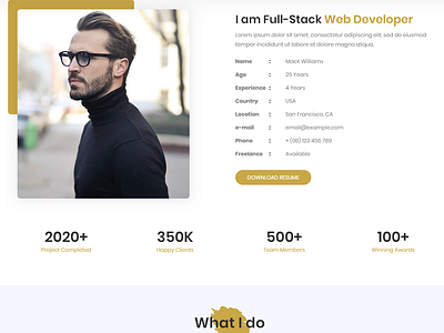 Creative Resume/Portfolio HTML5 Template Landing Page Template