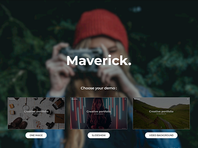 Maverick - Photography Portfolio Landing Page Template #84684