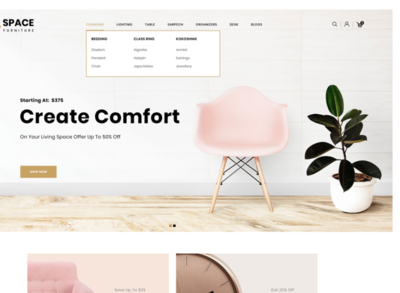 Space - The Furniture Shop OpenCart Template $72 webdesign webdevelopment websites furniture template opencart website furniture store furniture shop