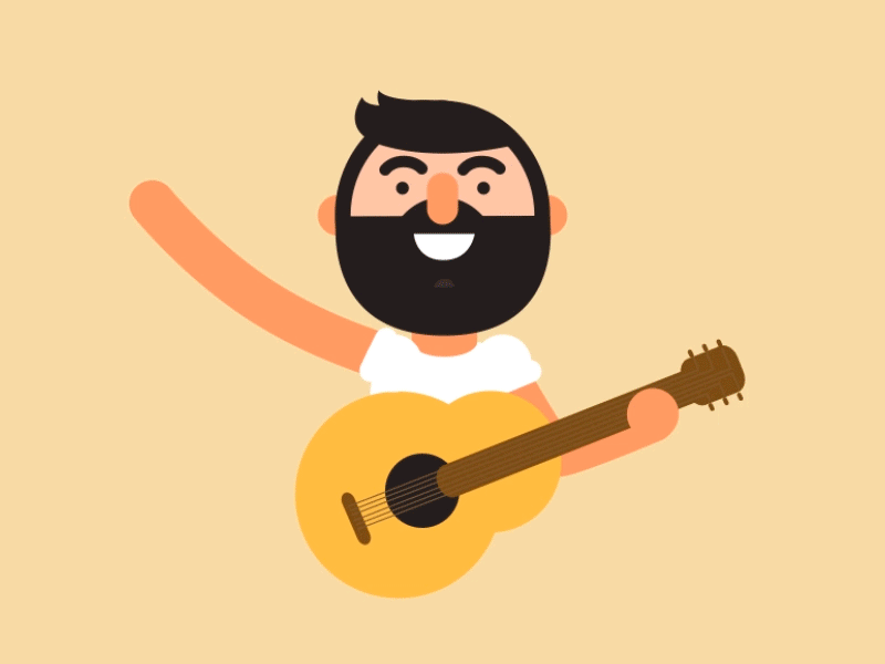 Play the guitar! animation character guitar illustration motion play vector