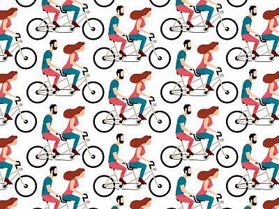 Tandem adobe bicycle character design digital illustration illustration illustrator pattern tandem