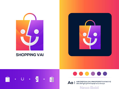 Shopping Vai Logo app icon e commerce website logo design elegant logo eye catching gradient logo logo logo design logo mark logo presentation modern shahriar hossain saikat shopping logo shopping vai shopping vai logo