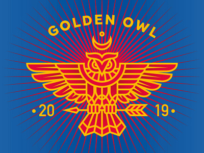 Golden Owl design geometry graphic graphic art graphicdesign illustration illustrator logo logotype logotypes mark owl owl logo symetry vector