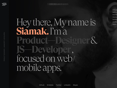 Siamak.me (WIP) animation branding clean dark horizontal scroll landing page minimal parallax portfolio portfolio website presentation react typography ui ux website
