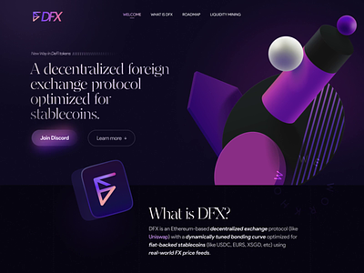 DFX Crypto Landing – Hero Header 3d 3d animation aftereffects animation app colorful crypto design financial header hero section icon illustraion interface landing page logo minimal ui ux wallet