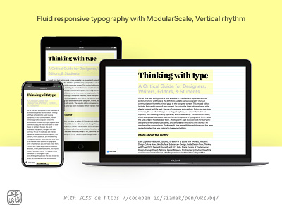 Fluid responsive typography with Modularscale, Vertical rhythm clean css design ipad iphone macbook modular typography ui ux vertical rhythm web