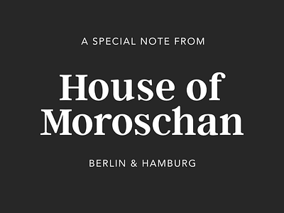 House of Moroschan - Logo branding identity logo logotype typography wordmark
