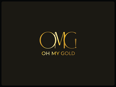 OMG branding gold jewellery logo script logo