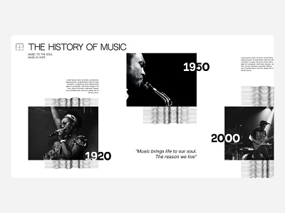 History of music site design ui ux website