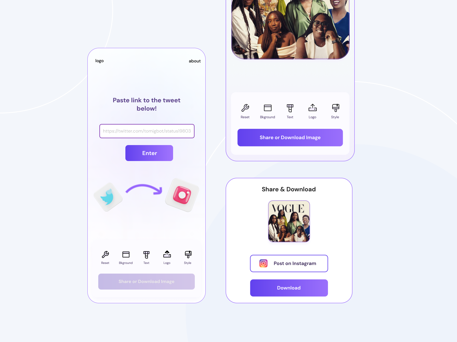 A tweet to photo Converter by Oluwatomisin Gbotolorun on Dribbble