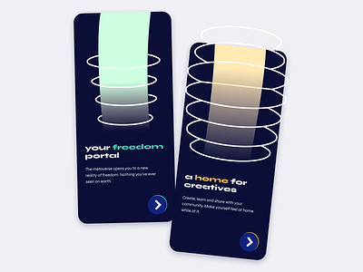 Metaverse app onboarding design metaverse mobile onboarding onboarding screens ui ux