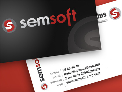 Semsoft Logo business card logo red