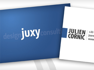 Juxy #2 blue business card clear design light refreshing varnish white