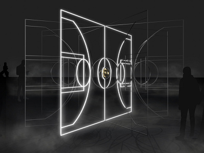 Heart of the Game Sculpture 3d art basketball basketball court branding cinema4d design fashion design graphic design installation art neon nike retail design sculpture sports branding visual communication visual identity vm