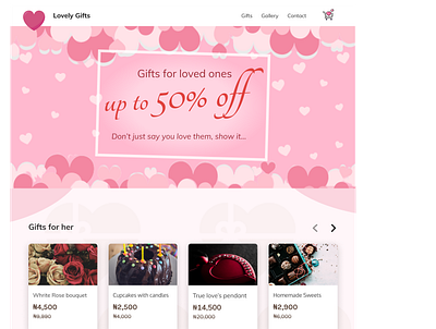 Lovely Gifts design ui website concept
